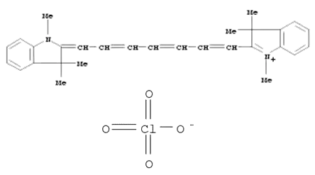 Molecular Structure of 16595-48-5 (1,1',3,3,3',3'-Hexamethylindotricarbocyanine perchlorate)